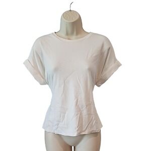 Express Cream Short Sleeve Tie Back Blouse Size Women's XS